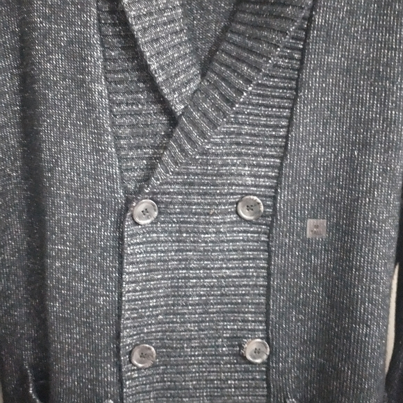 Express Double Breasted Grey Knit Sweater M Tall - Picture 11 of 13